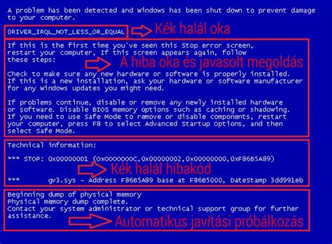 A hírhedt kék halál (BSOD) képernyő