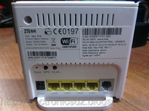 ZTE ZXHN H108N router műszaki adatai