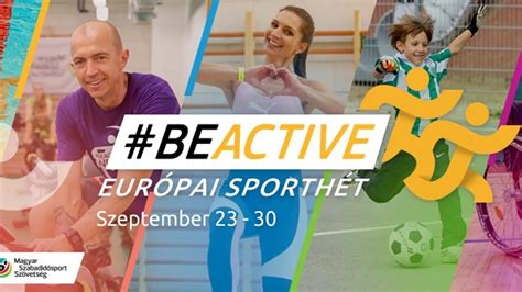 Emberek különböző sportokat űznek szabadtéren az Európai Sporthét alatt