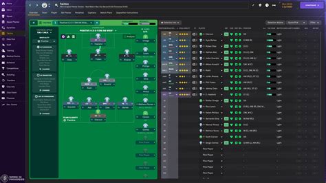 Football Manager játékmenet képernyőképe mini facepackekkel