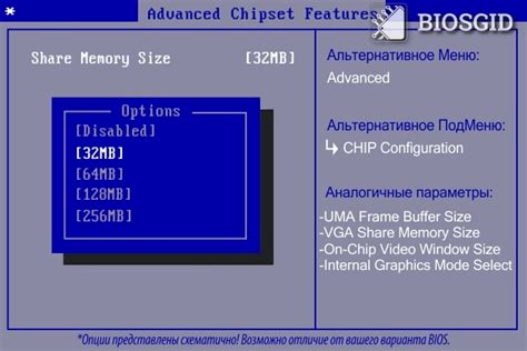 BIOS beállítások: VGA Share Memory Size