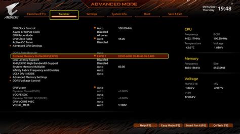 BIOS Ai Tweaker: XMP/EXPO beállítások