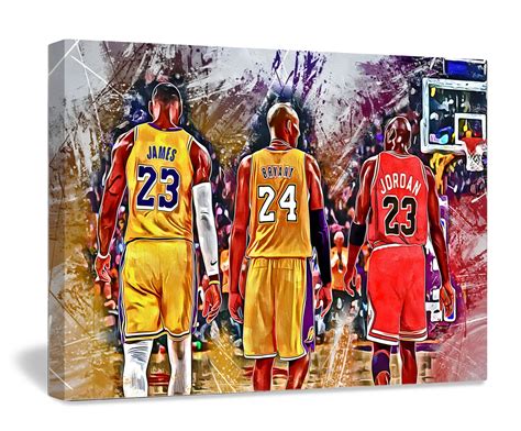 Kobe Bryant, LeBron James és Michael Jordan portréja