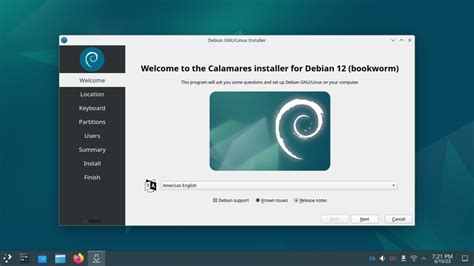 Debian 11 Calamares telepítő felülete