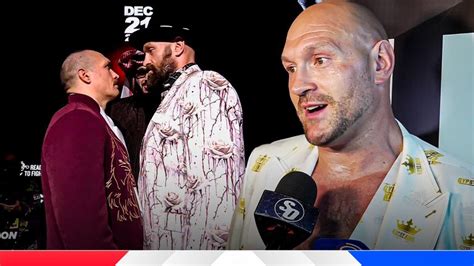 Tyson Fury és Oleksandr Usyk intenzív farkasszemet néz a sajtótájékoztatón