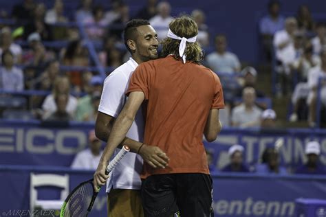 Nick Kyrgios és Stefanos Tsitsipas meccs közben