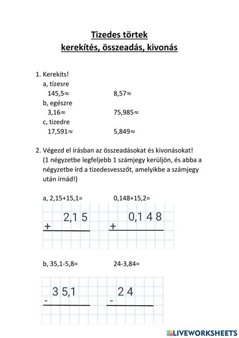 számegyenes kivonás