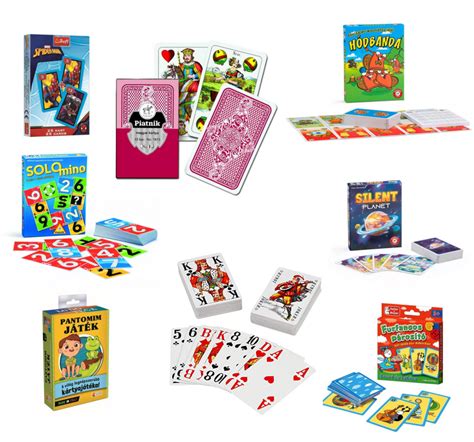 Különböző kártyajátékok illusztrációi