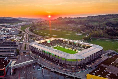 Kybunpark stadion látképe St.Gallenben