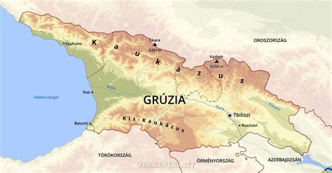 Grúzia labdarúgó térképe kiemelt klubokkal
