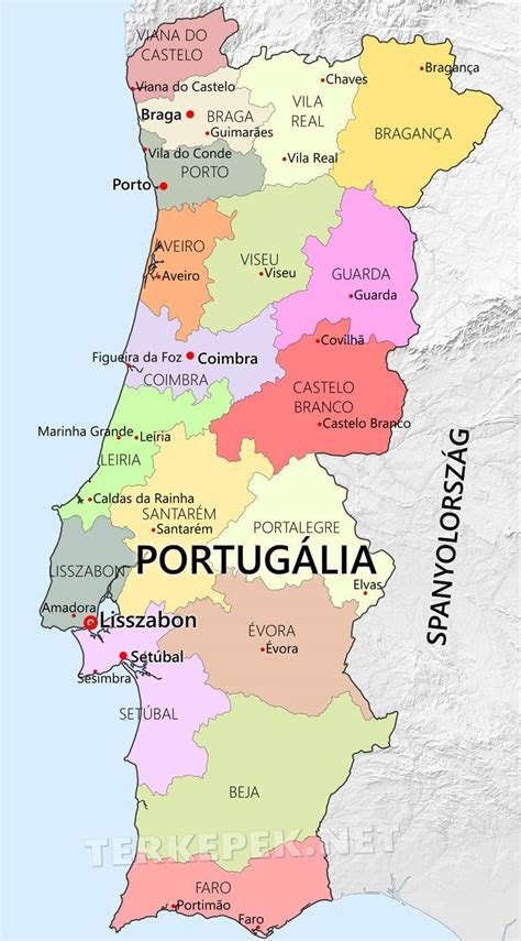 Portugália térképe Sines város kiemeléssel és Lisszabonnal