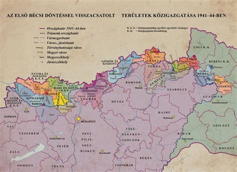 A visszacsatolt délvidéki területek térképe