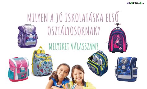 vidám iskolakezdés, színes iskolatáska és írószerek