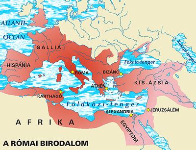Térkép a római birodalmi kereskedelmi útvonalakról és erdőségekről