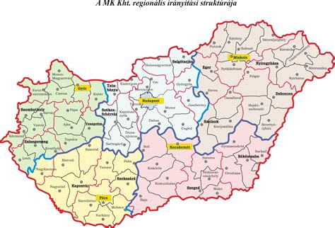 Magyarország utánpótlás labdarúgó regionális központjainak elhelyezkedése