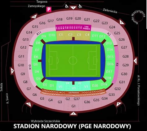 Varsó tömegközlekedési térképe a Stadion Narodowy megközelítésével