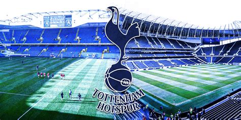 A Tottenham Hotspur F.C. logója és a White Hart Lane stadion régi képe