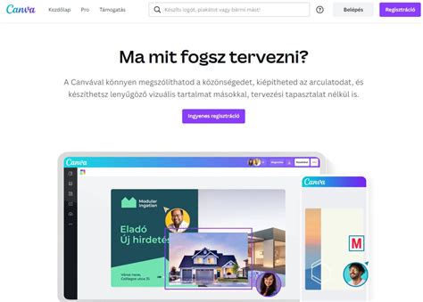 Canva szerkesztő felület ikonokkal