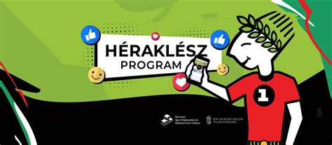 A Héraklész Program logója és fiatal sportolók edzésen