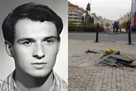 Jan Palach emlékműve Prágában