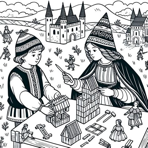 gyerekek építenek tornyot kockákból