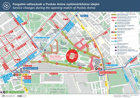 Tömegközlekedési térkép a Puskás Aréna környékén