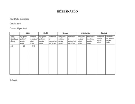 Különböző edzésnapló formátumok