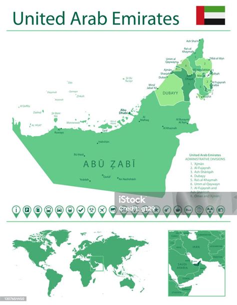 Az Egyesült Arab Emírségek térképe