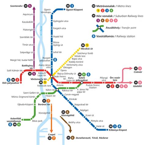 Budapesti metróhálózati térkép a stadion megközelítésével