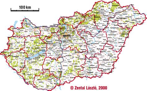 Magyarország térképe jelölésekkel a nagyobb közétkeztetési pontokról
