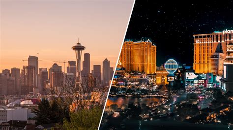 Seattle és Las Vegas látképe