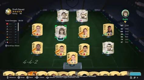 FIFA Ultimate Team Draft mód menü