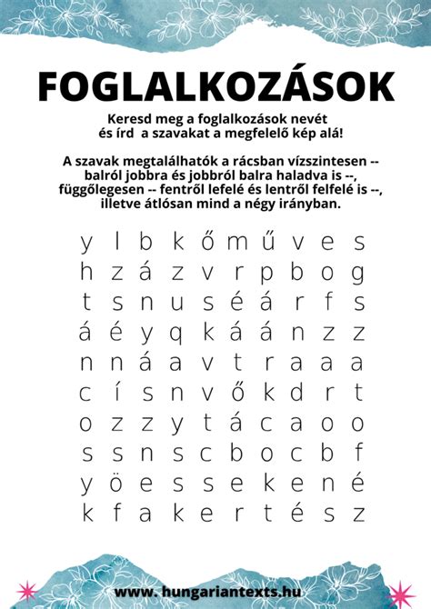 Részlet egy szókereső játék applikációból