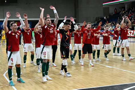 Futsal Eb magyar válogatott ünnepel