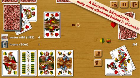 Snapszer online játék felülete
