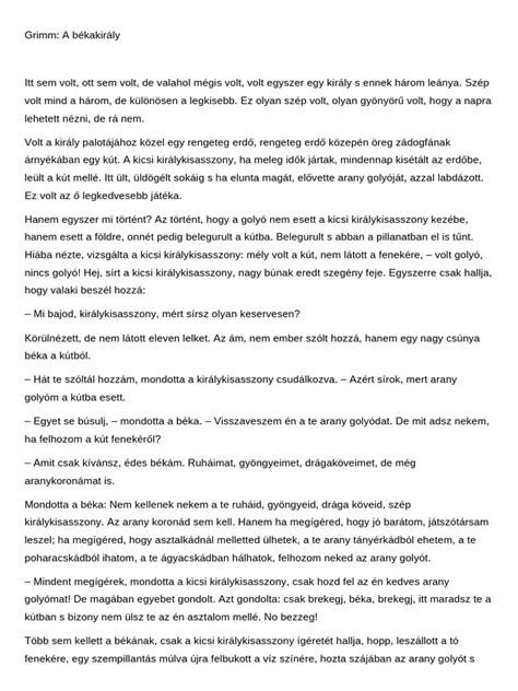 Ponyvakiadvány a Békakirály meséjéről
