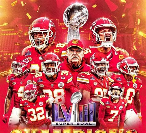 A Kansas City Chiefs ünneplő játékosai a Super Bowl győzelem után