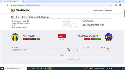 NB III. Dél-keleti csoport aktuális tabellája