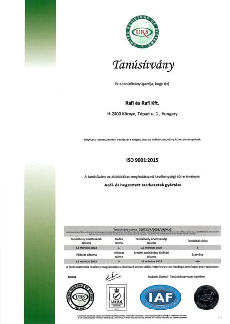 Minőségbiztosítási tanúsítványok és rendszerek