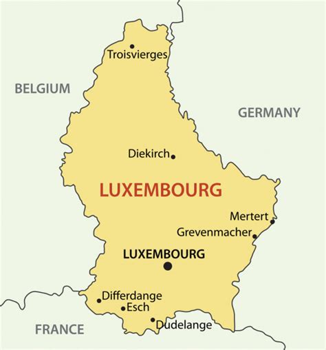 Térkép a luxemburgi futballklubok elhelyezkedéséről
