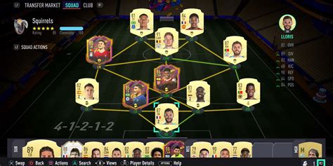 FIFA Ultimate Team Draft szimulátor felület