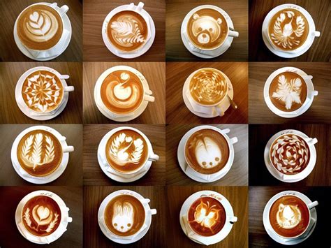 Különféle latte art minták