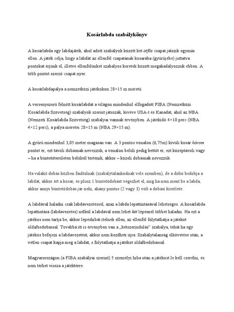 Kosárlabda felszerelési szabályok