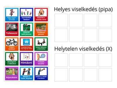 Helytelen és helyes üléshelyzet ábrázolása