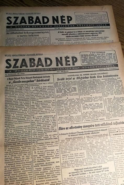 A Szabad Nép címlapja az 1954-es döntő másnapján
