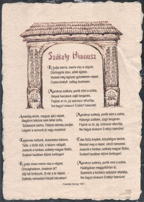 A Székely Himnusz szövege stilizált háttérrel