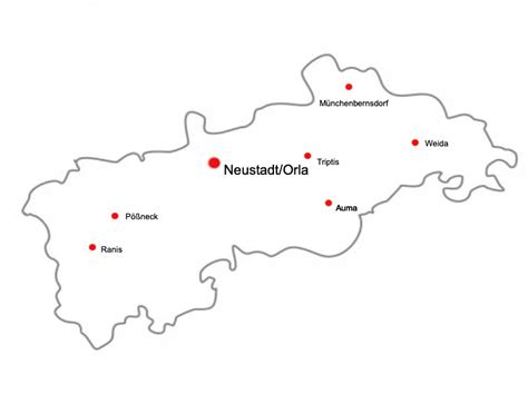 Neustadt an der Orla térképe a látnivalókkal