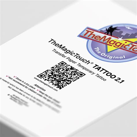 A TheMagicTouch Tattoo 2.1 termék és felhelyezési lépések illusztrációja