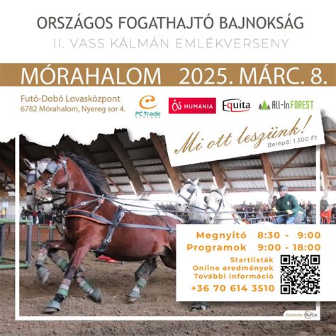 Fogathajtó versenynaptár infografika