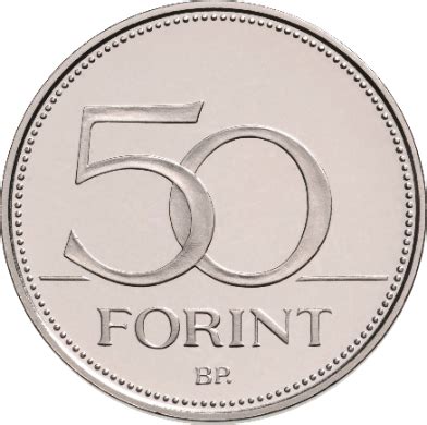 Az 50 Ft-os forgalmi érme hátlapja